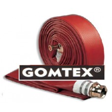 สายส่งน้ำดับเพลิงสีแดง ชนิดยางสังเคราะห์ "GOMTEX" ขนาด 1.5"x30 M. พร้อมข้อต่ออลูมิเนียม 2.5"